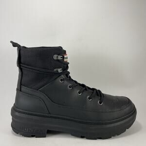 Hunter Original Commando Boots Womens Size 9 Black Waterproof Insulated Lace Up